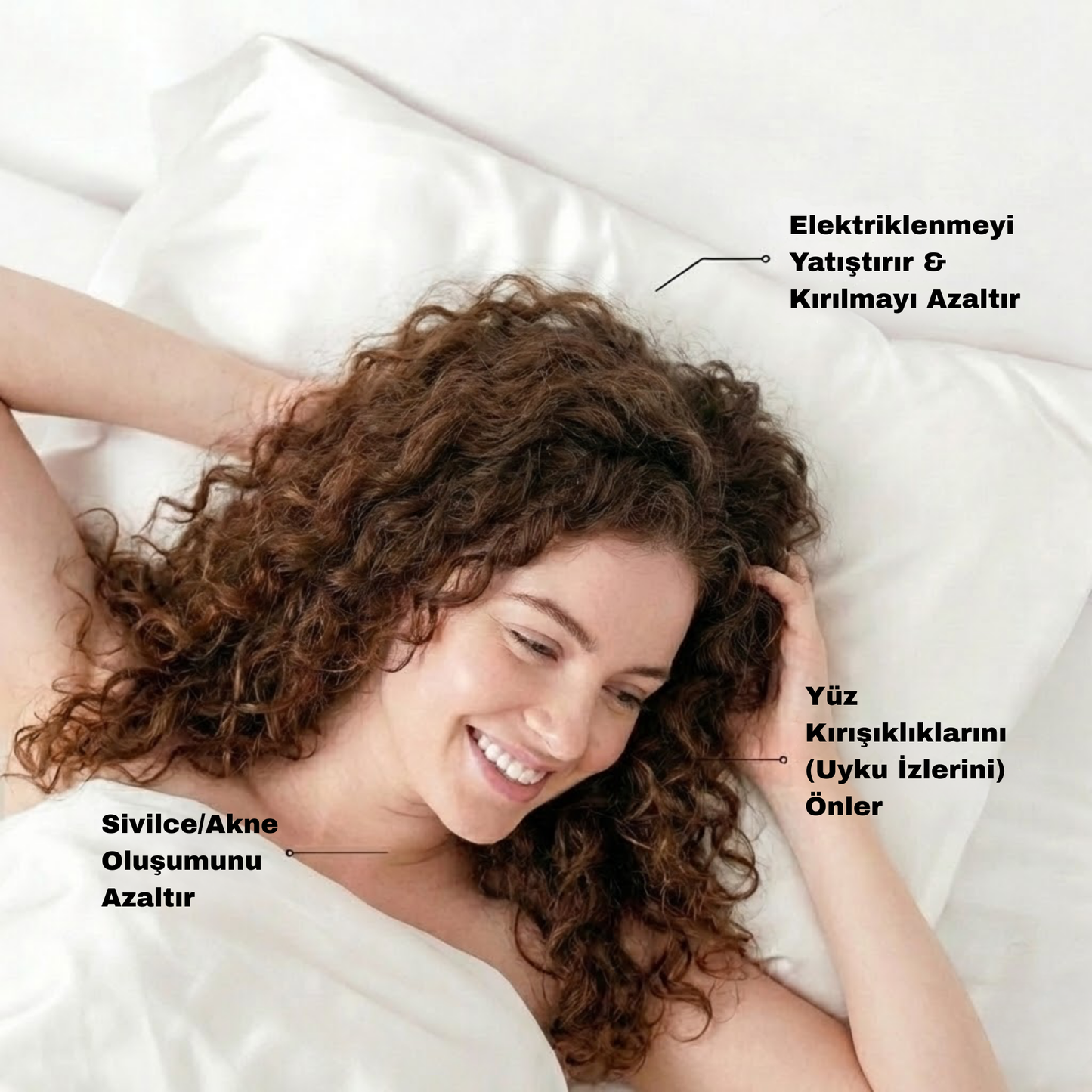 Ophelia– Premium Düz (İşlemesiz) Saten Güzellik Yastık Kılıfı