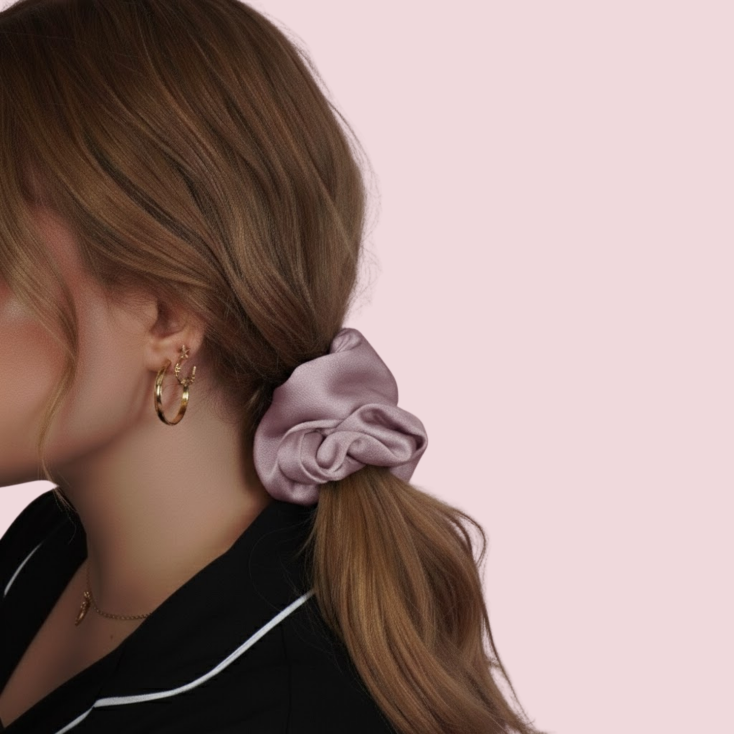 Fiona Satin Scrunchie Duo – Saç Kırılma Karşıtı Vegan Saten İkili Toka Seti