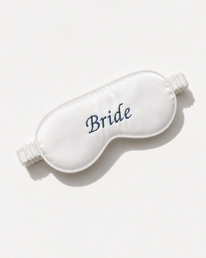 Bride Nakışlı Kişiye Özel Saten Uyku Göz Bandı – Wedding Collection