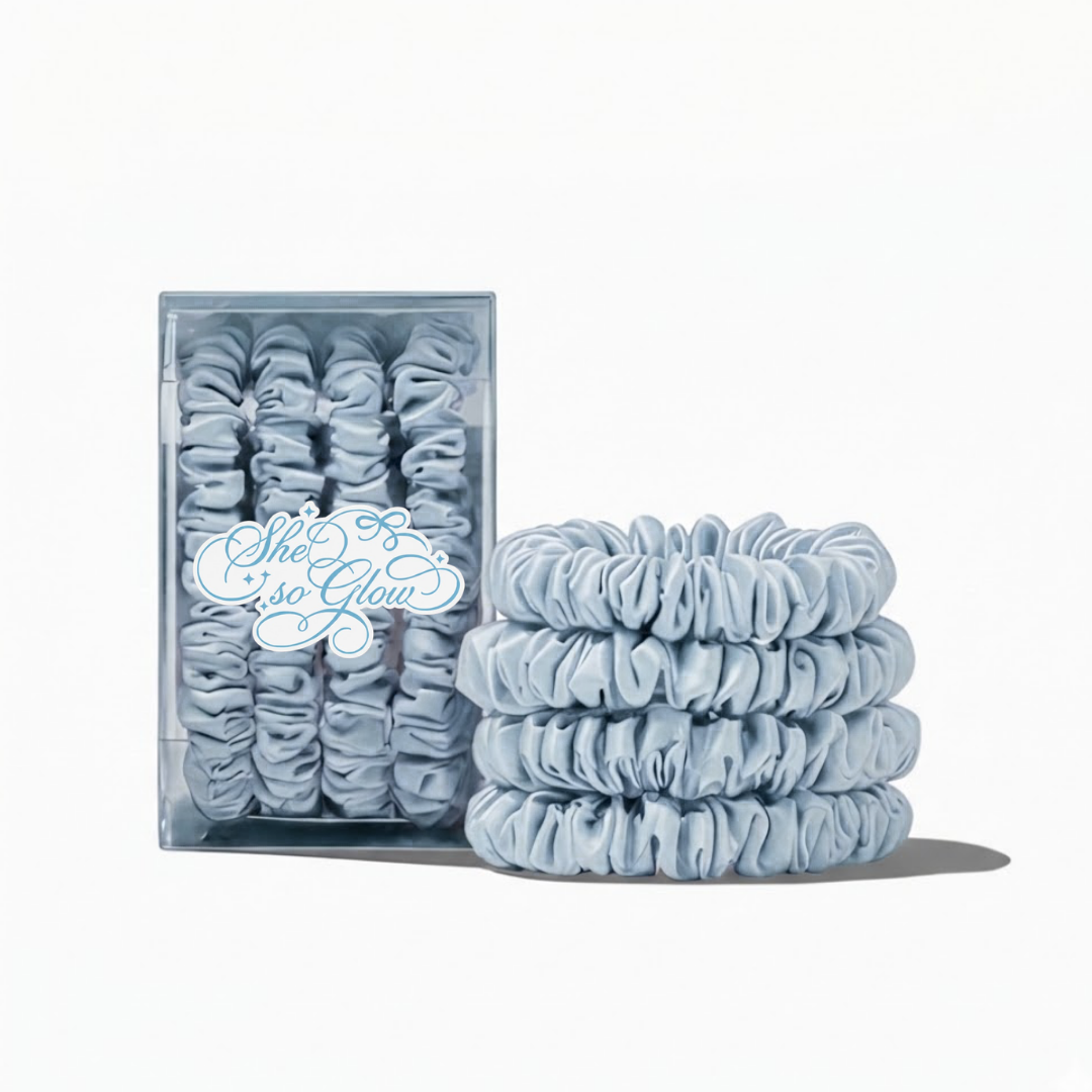 4'lü Celeste (Buz Mavisi) XS Saten Toka Seti