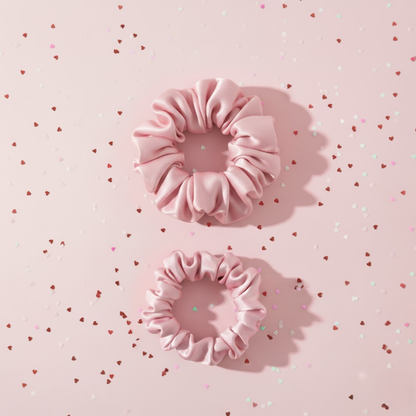 Fiona Satin Scrunchie Duo – Saç Kırılma Karşıtı Vegan Saten İkili Toka Seti