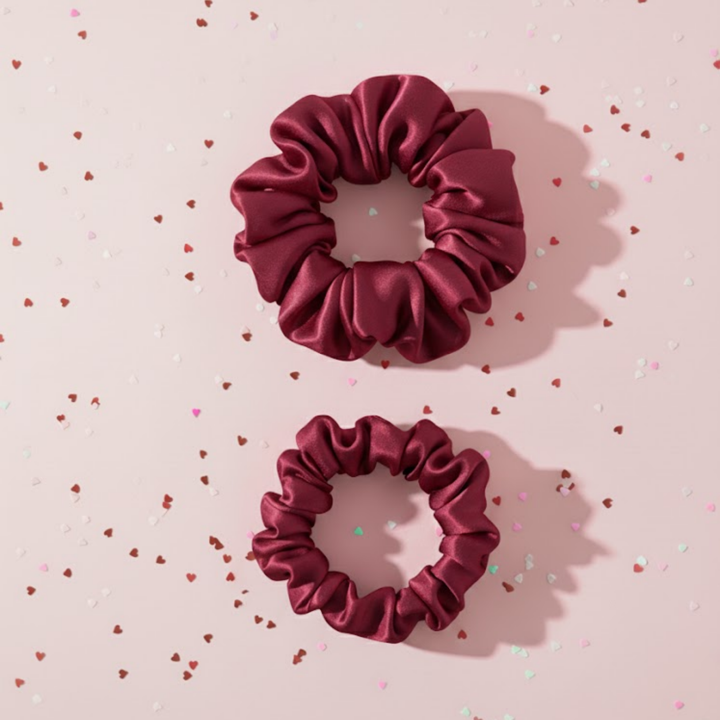 Elizabeth Satin Scrunchie Duo | Vegan Saten İkili Saç Tokası