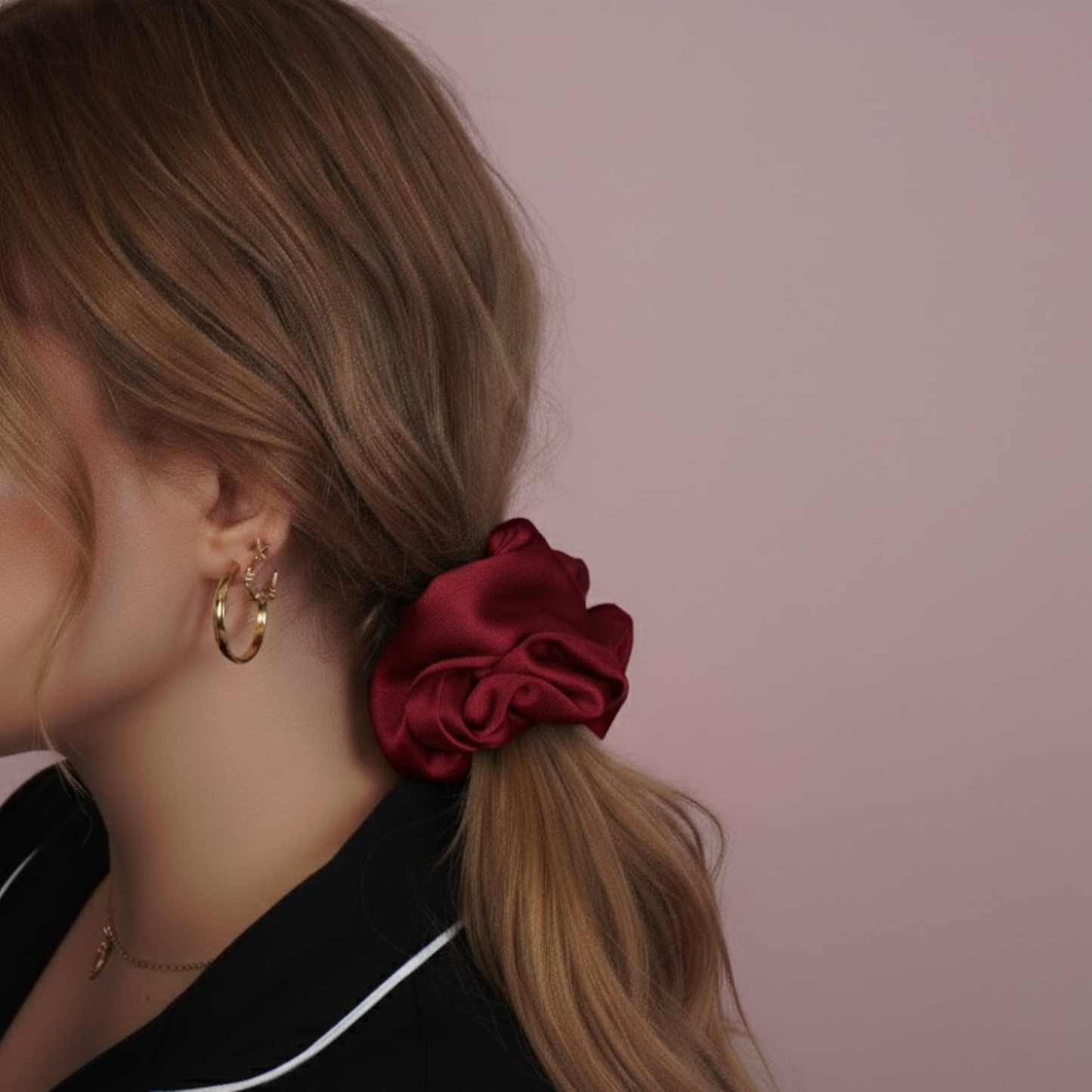Elizabeth Satin Scrunchie Duo | Vegan Saten İkili Saç Tokası