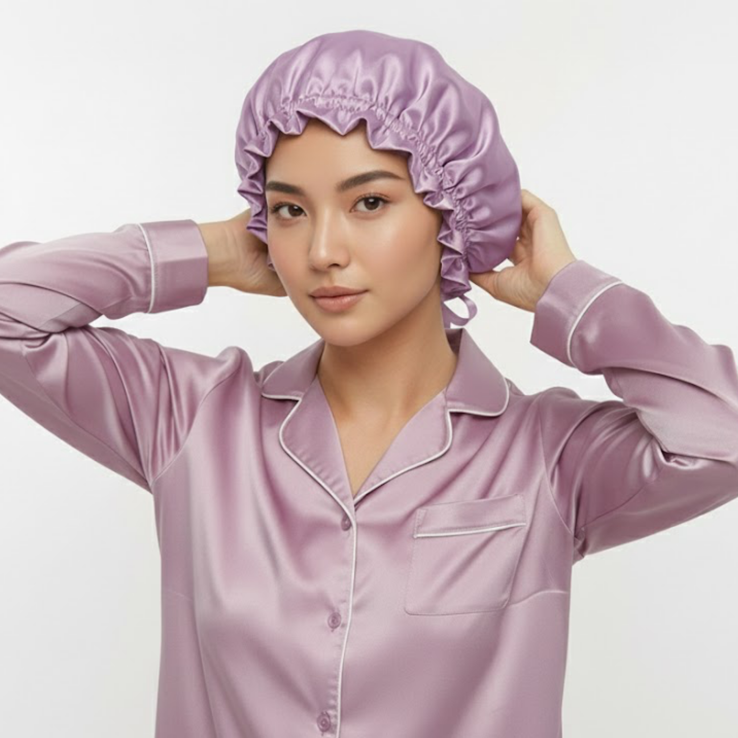 Lilac Saç & Cilt Koruyucu Premium Saten Uyku Bonesi