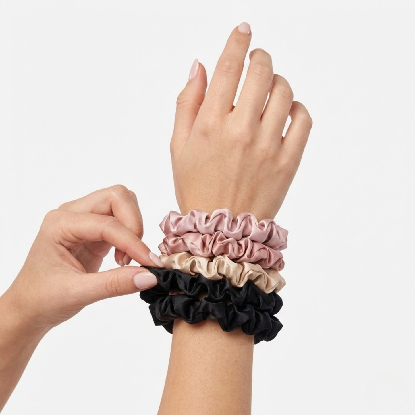 Rosy Glow Skinny XS Saten Scrunchie Toka Seti (5’li)