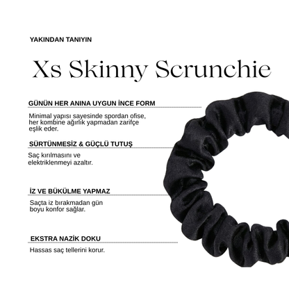 Rosy Glow Skinny XS Saten Scrunchie Toka Seti (5’li)