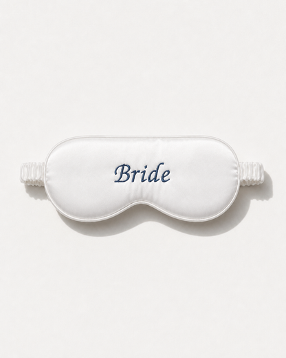 Bride Nakışlı Kişiye Özel Saten Uyku Göz Bandı – Wedding Collection