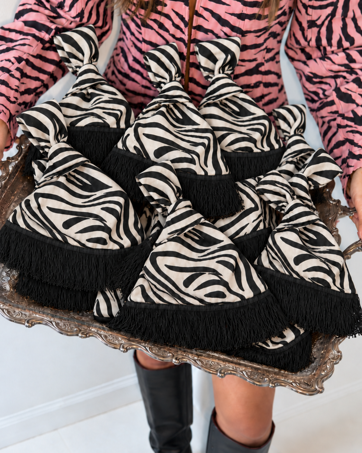 The Zaza Knot Bag — Kişiye Özel Zebra Japon Çanta