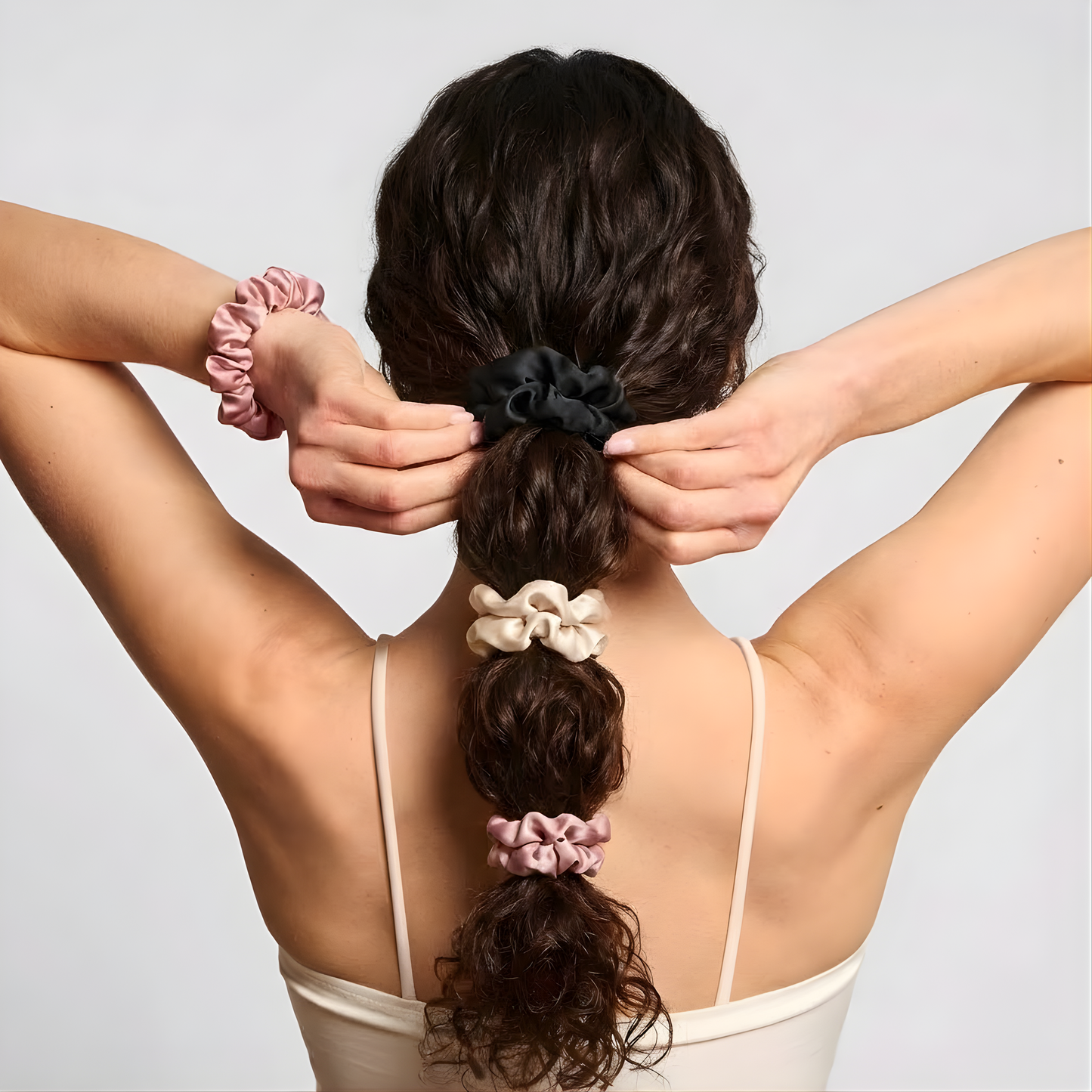Rosy Glow Skinny XS Saten Scrunchie Toka Seti (5’li)