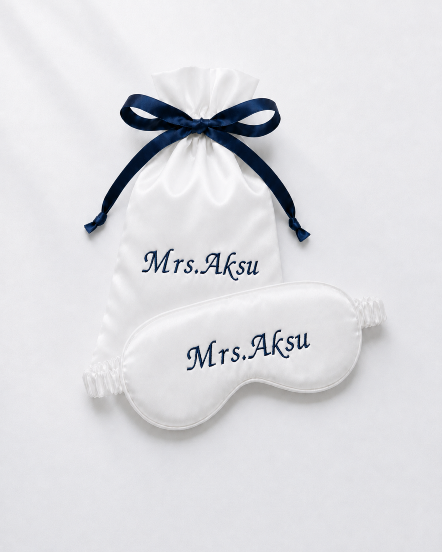 Mrs. Nakışlı Kişiye Özel Saten Uyku Göz Bandı – Wedding Collection