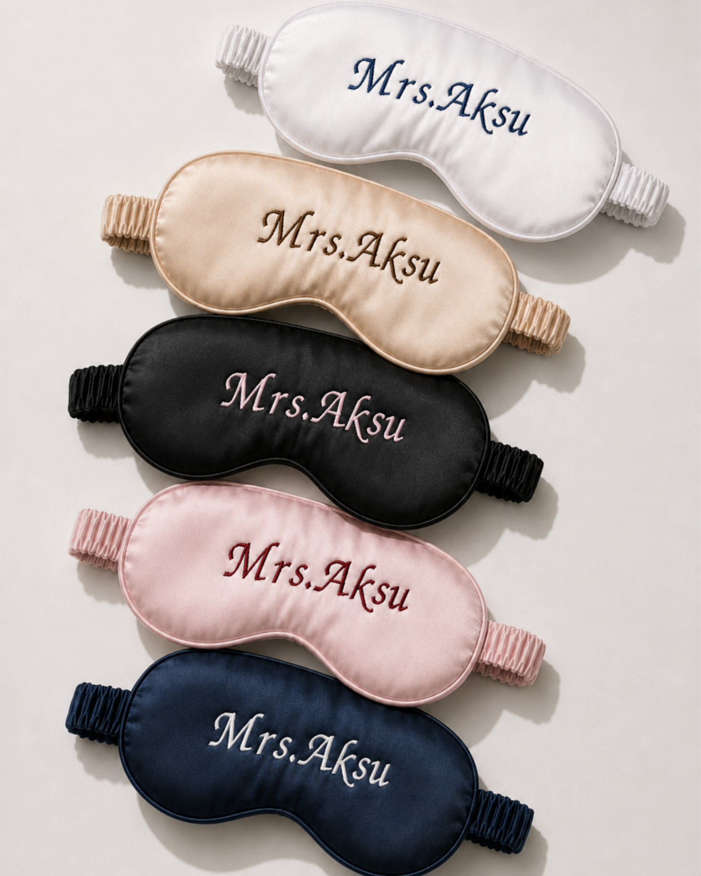 Mrs. Nakışlı Kişiye Özel Saten Uyku Göz Bandı – Wedding Collection